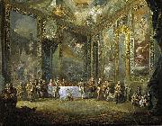 Luis Paret y alcazar Carlos III comiendo ante su corte Sweden oil painting artist